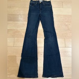 Super long Le High Flare dark denim LIKE NEW!